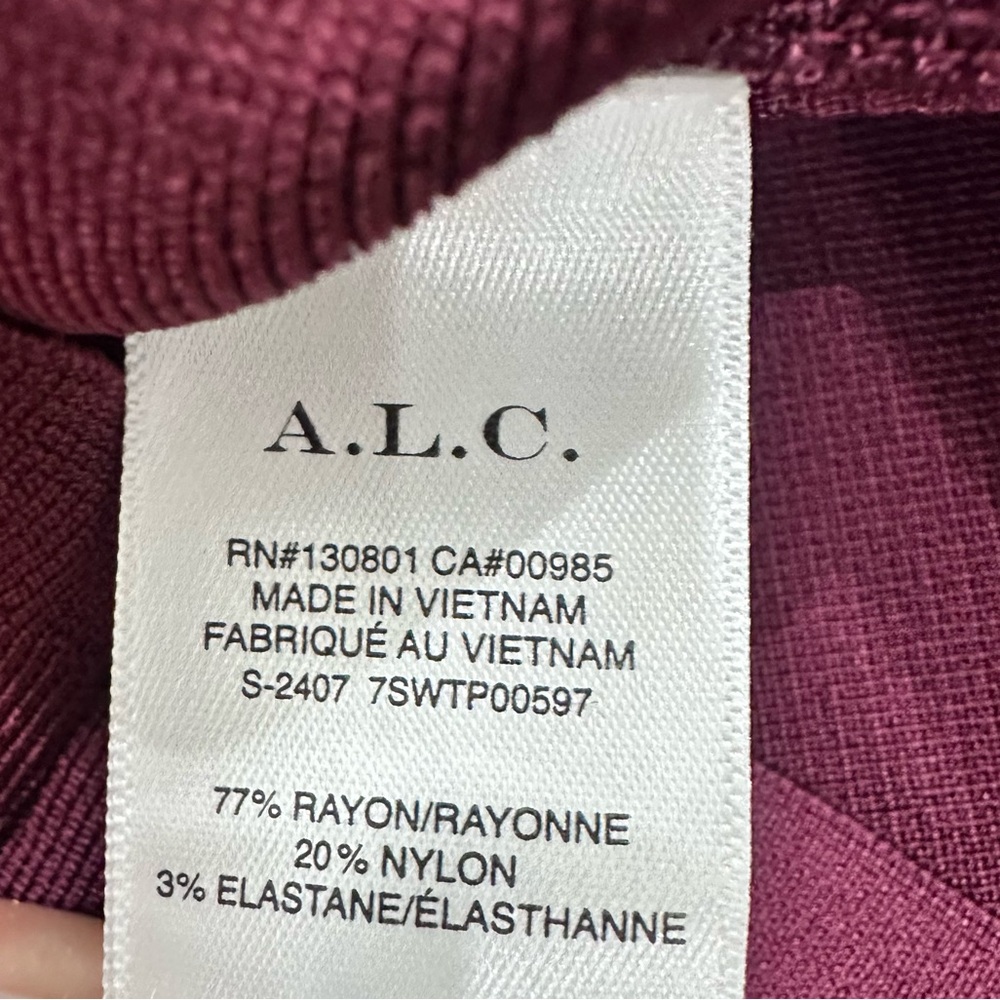 A.L.C. Mulberry Bailey Cropped Fitted sleeveless top red small - Picture 5 of 5